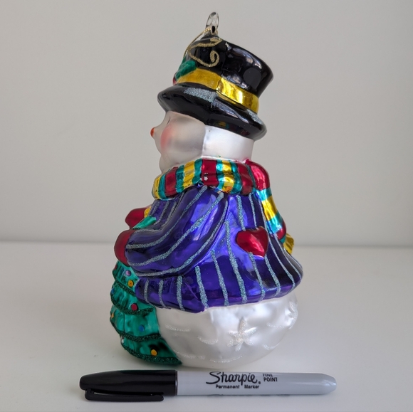 Vintage Extra Large 9" Glass Snowman Ornament European Christmas XL - Picture 11 of 16